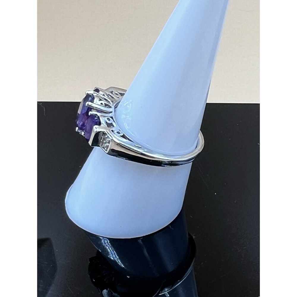 Amethyst Gemstone Pendant and Ring 925 Sterling Silver 18" Chain and Size 8 Ring - Picture 8 of 13